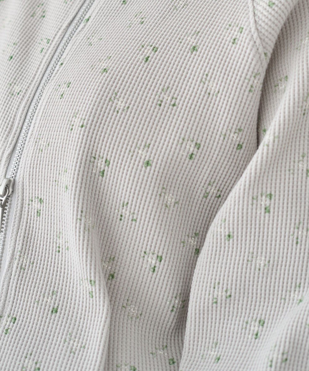 earth music&ecology 【予約】【綿100％】ダブルジップワッフルカーディガン 