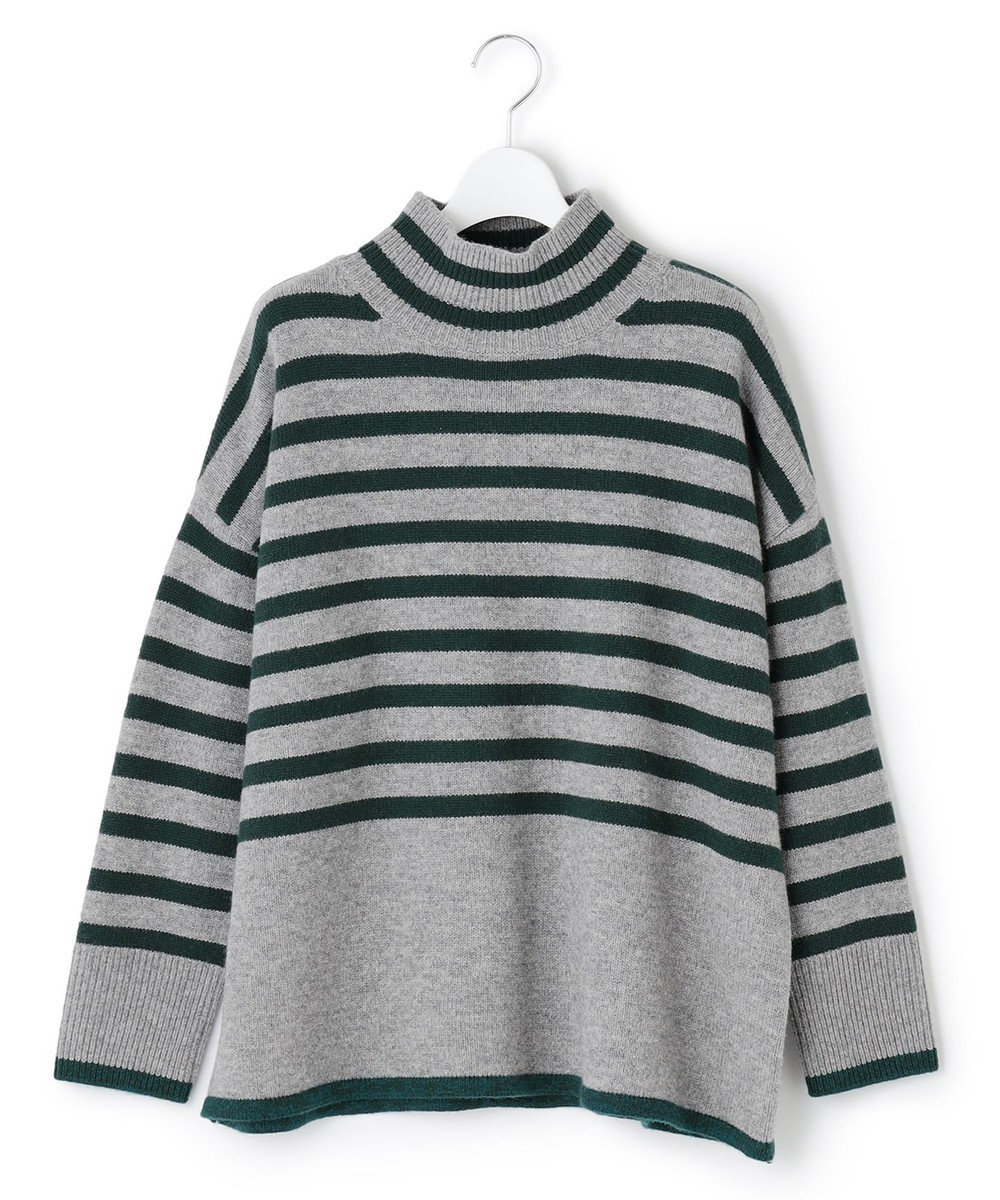 23区 【CLASSY.1月号掲載】ウールナイロン ボーダー ハイネック ニット 