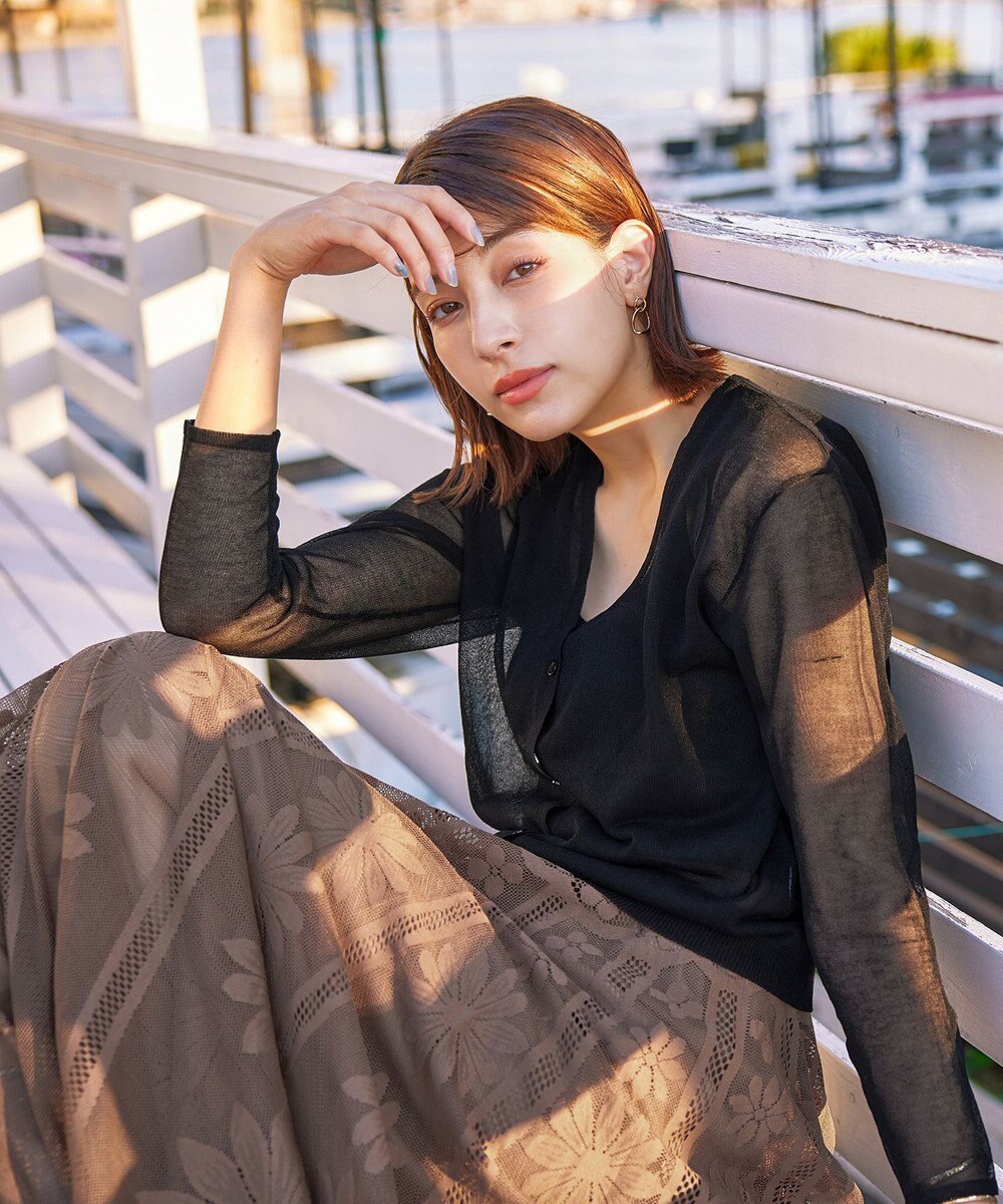 Tiaclasse シアーショートカーディガン 