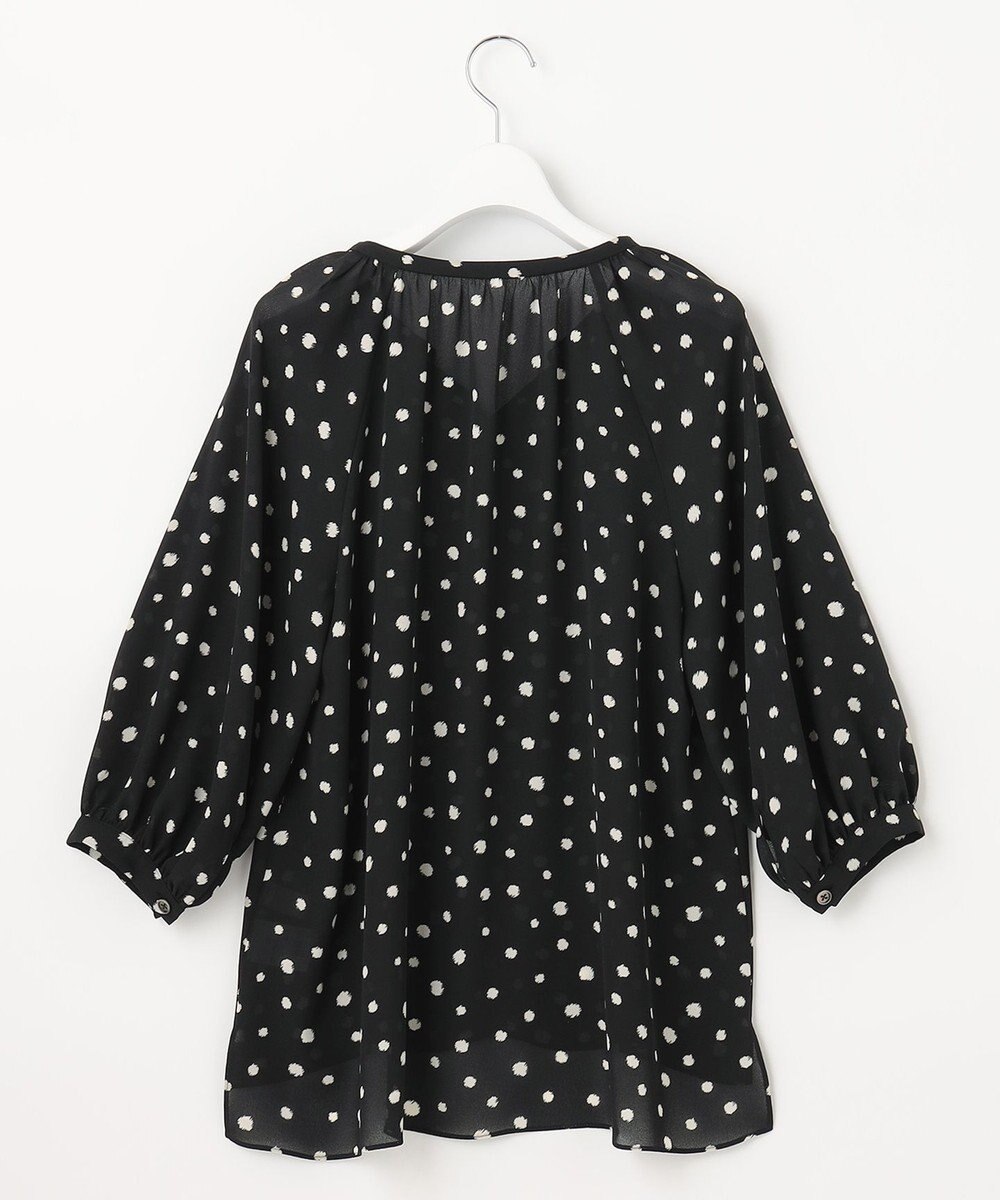 自由区 【セットアップ可】ドットプリント スキッパーブラウス 