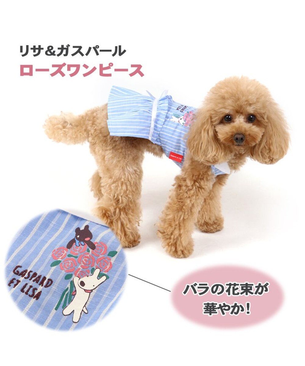 犬服 犬 服 ペットパラダイス リサとガスパール ローズ ワンピース 〔小型犬〕 超小型犬 小型犬, 水色, ４Ｓ