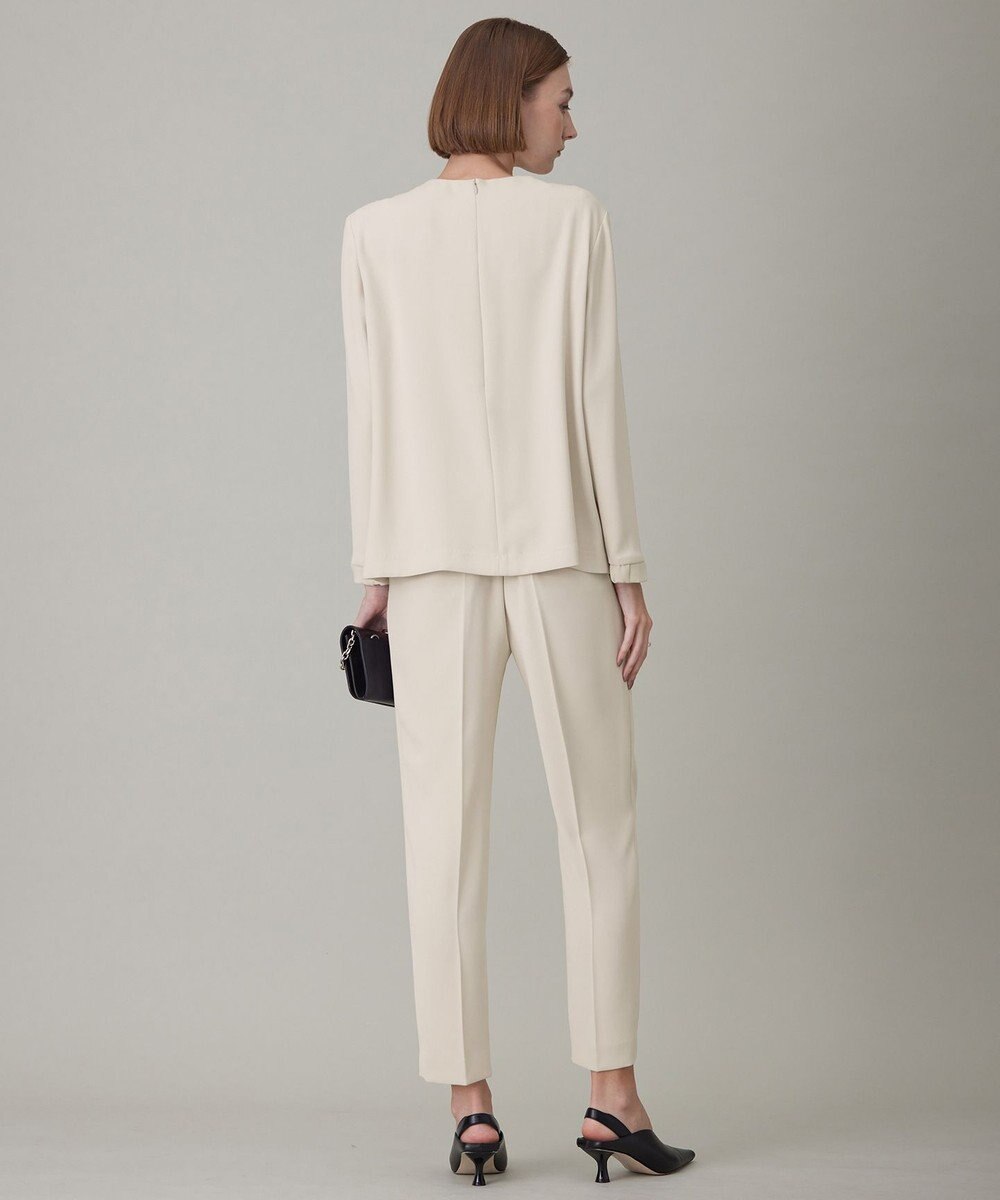 ICB L 【洗える】ライトダブルクロス フリルデザインブラウス 