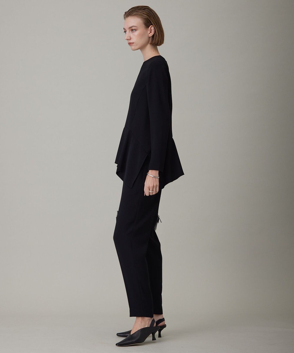 ICB L 【洗える】ライトダブルクロス フリルデザインブラウス 