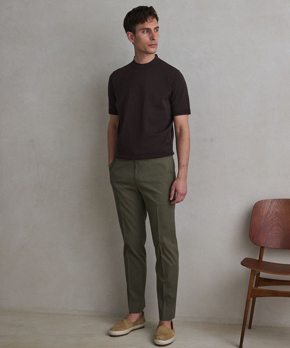 GOTAIRIKU 仕事で着られる綿パン【吸水速乾/ストレッチ/折り目加工】クールマックスコットンパンツ_ノータック（26年モデル） 