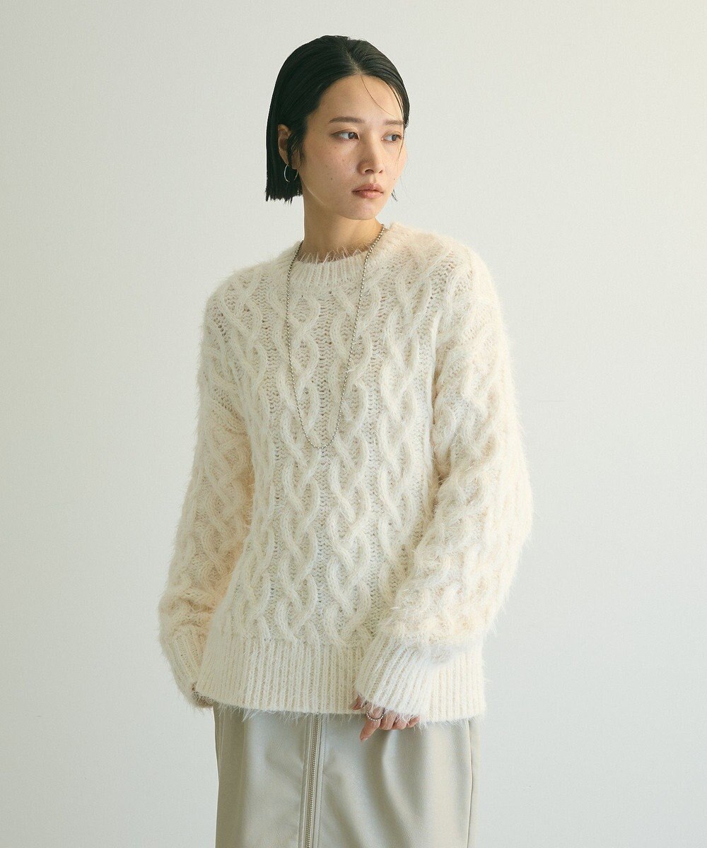 Green Parks armonia．シャギーケーブルニット 