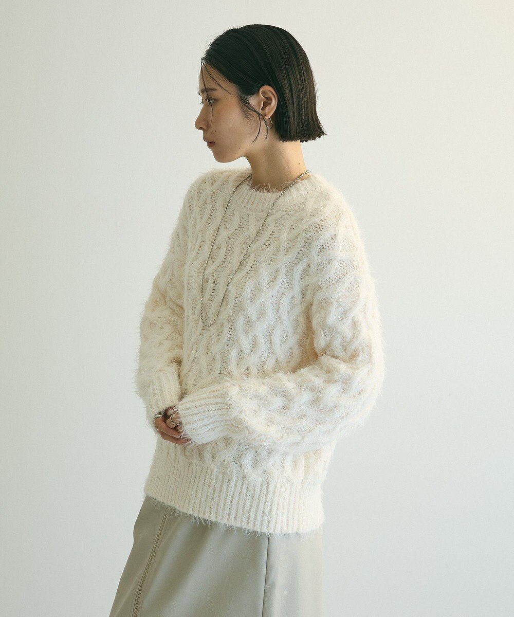 Green Parks armonia．シャギーケーブルニット 