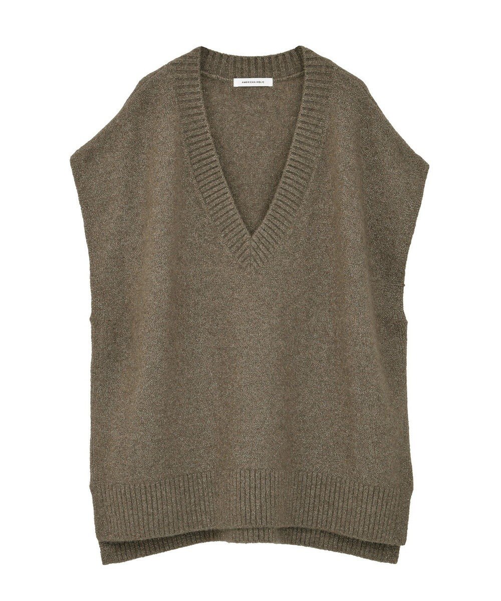 AMERICAN HOLIC ラメ入りＶネックニットベスト 
