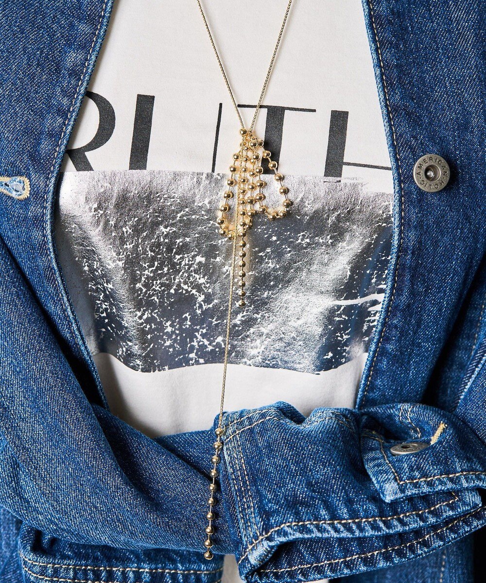 AMERICAN HOLIC ボールチェーンリボンネックレス 