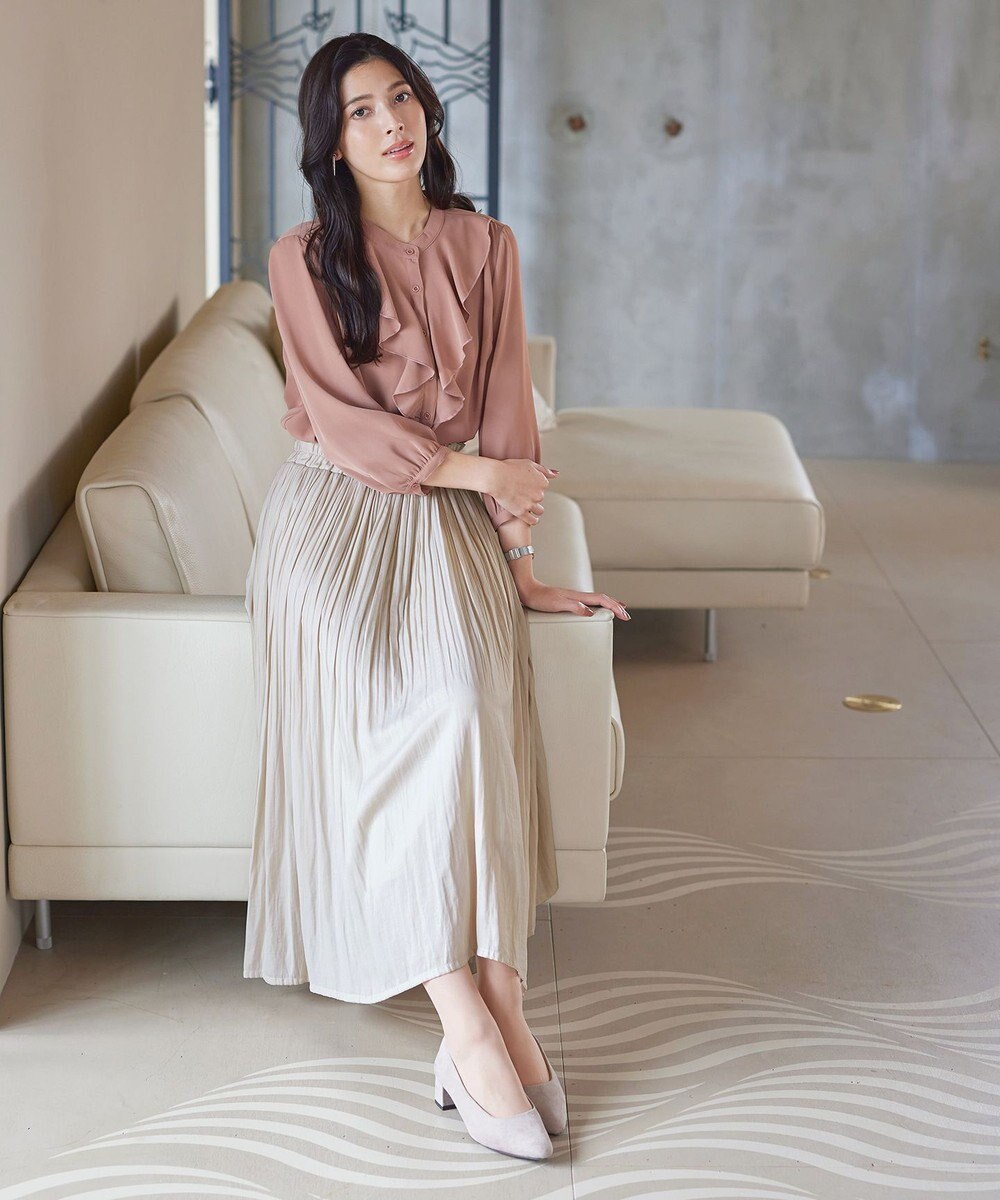 Tiaclasse 【安田美沙子さん着用・洗える】ヴィンテージサテンプリーツスカート 