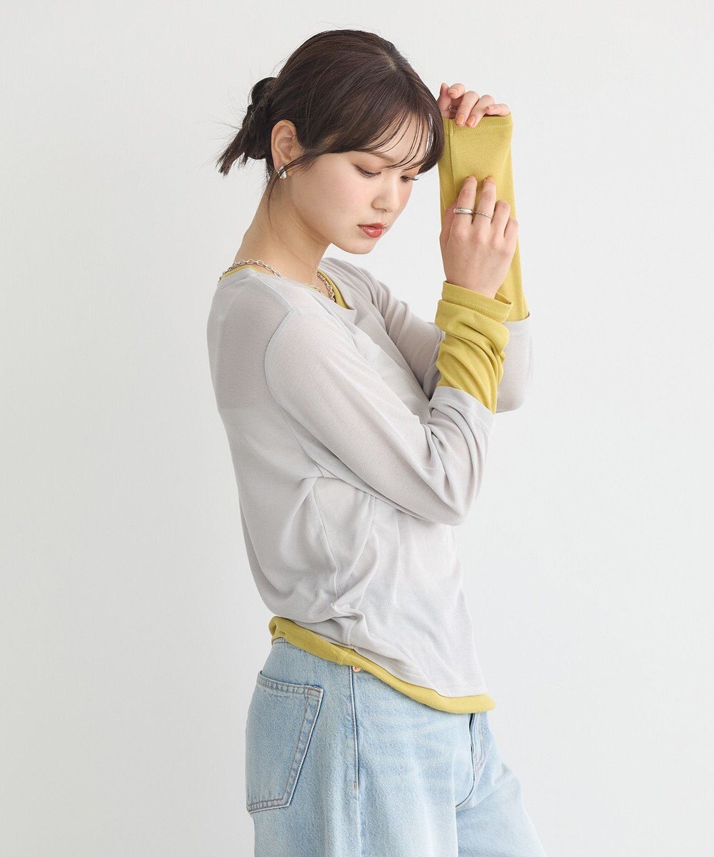 earth music&ecology レイヤードシアープルオーバー 