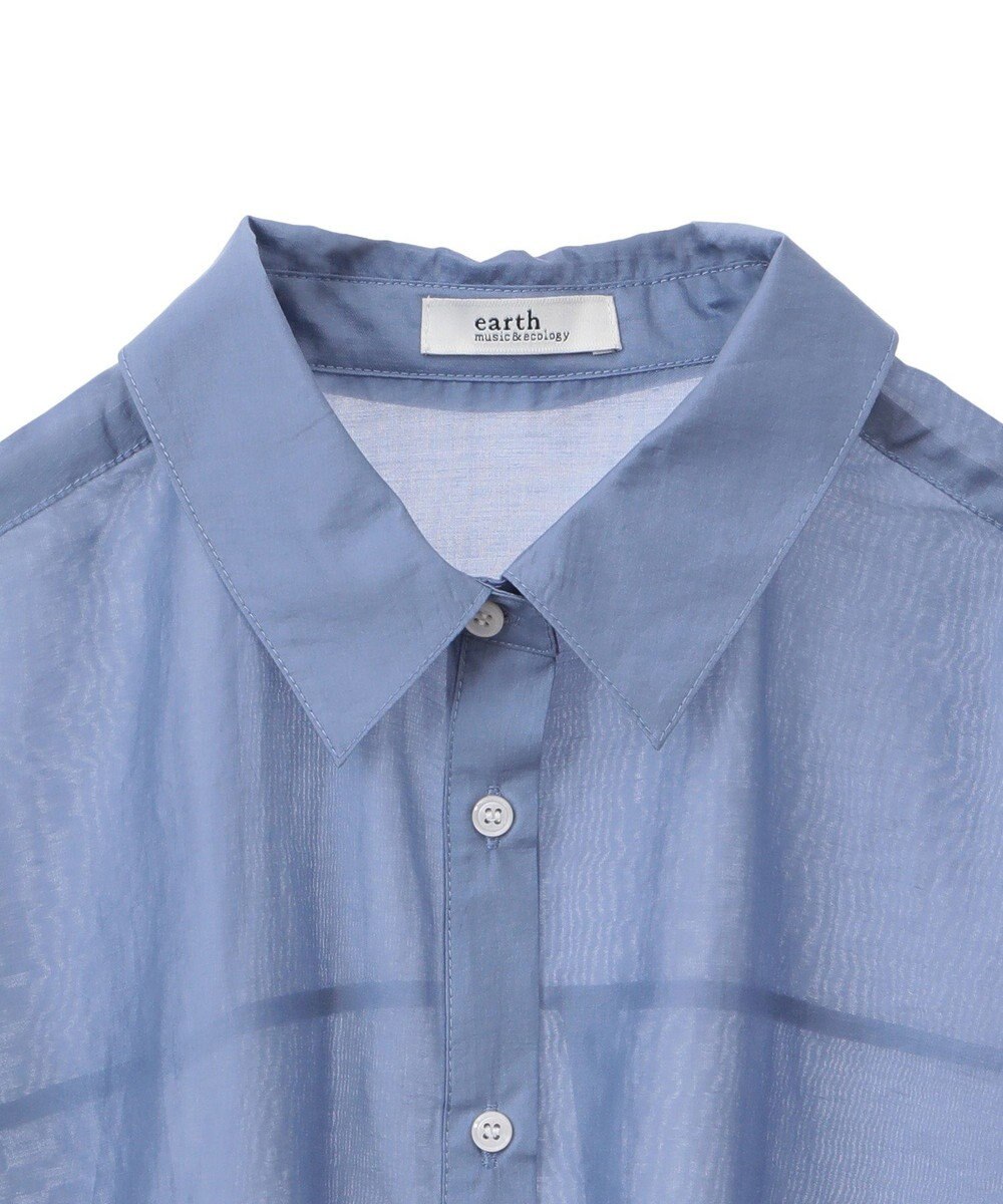 earth music&ecology ワイドシルエットシアーシャツ 