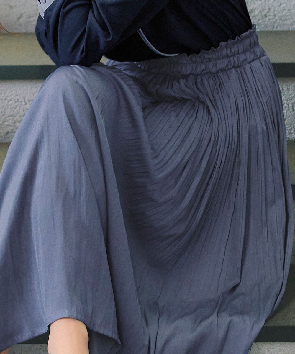 Tiaclasse 【安田美沙子さん着用・洗える】ヴィンテージサテンプリーツスカート 
