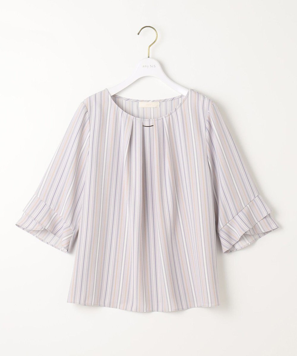 ANY SIS S 【洗える】ラッフルフレアジョーゼット ブラウス 