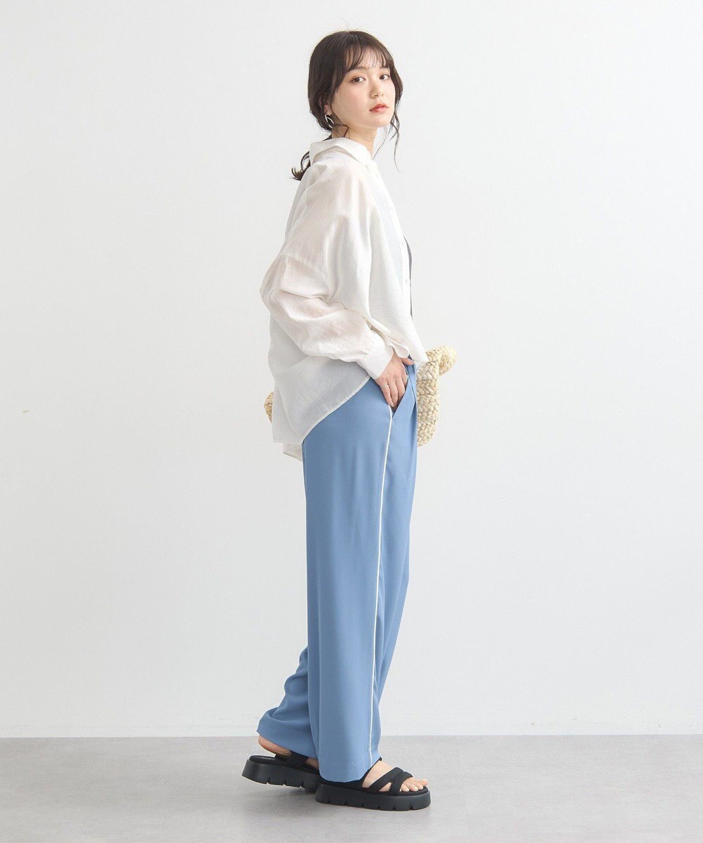 earth music&ecology ワイドシルエットシアーシャツ 