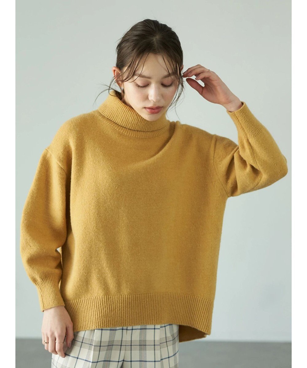 earth music&ecology コクーンニットプルオーバー Mustard