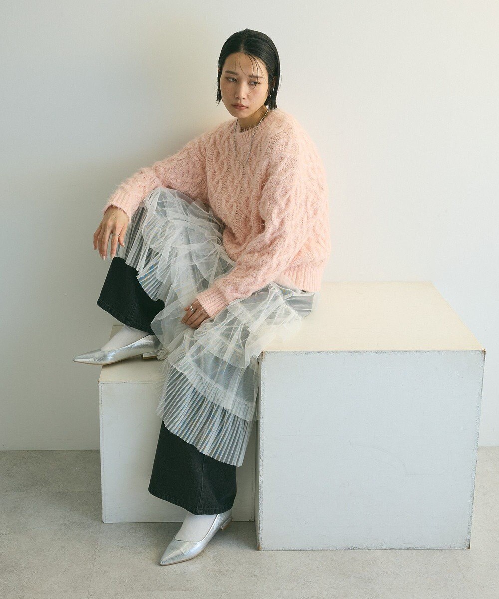 Green Parks armonia．シャギーケーブルニット 