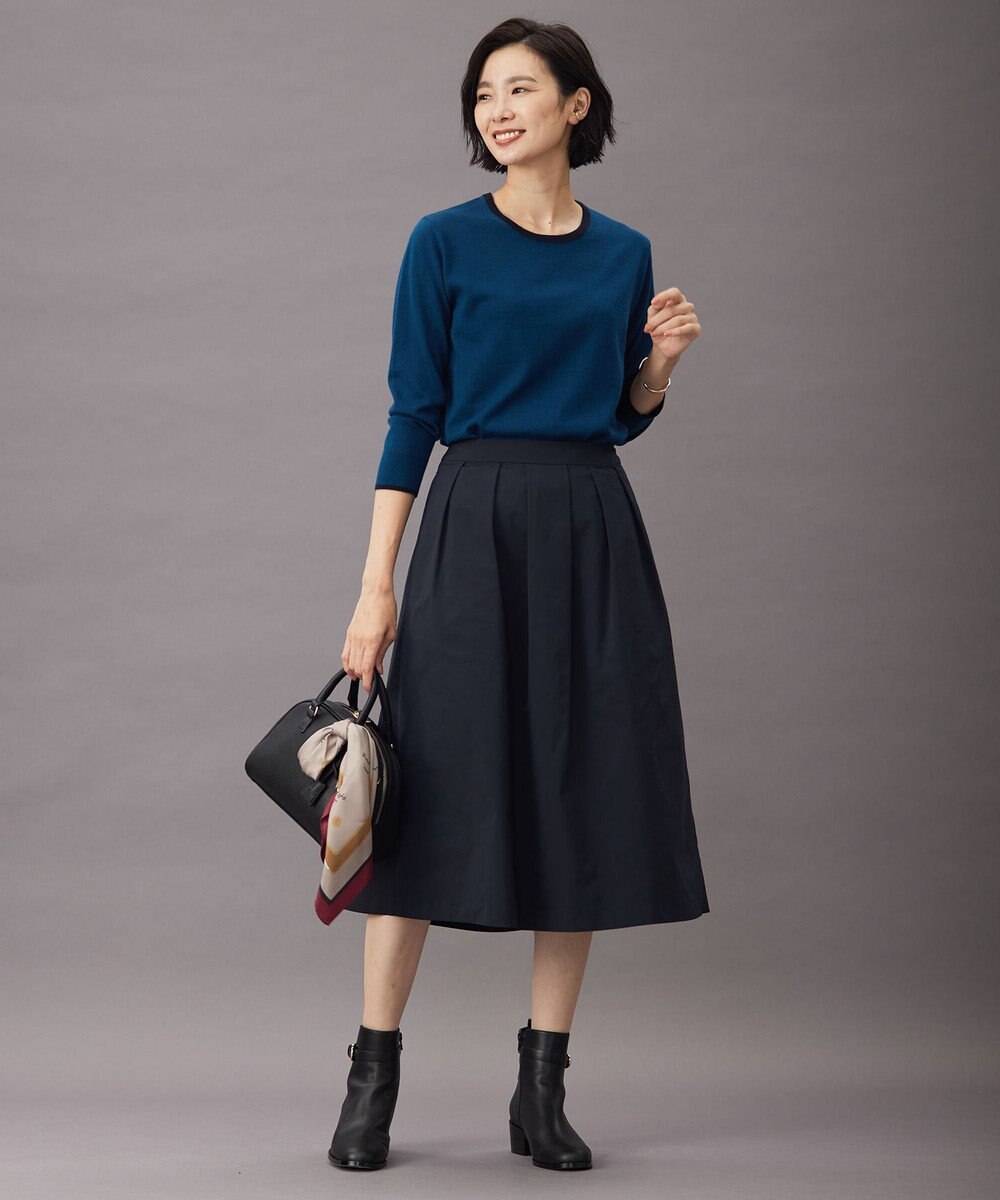 J.PRESS LADIES S 【洗える】グレイス メモリータフタ タック スカート 