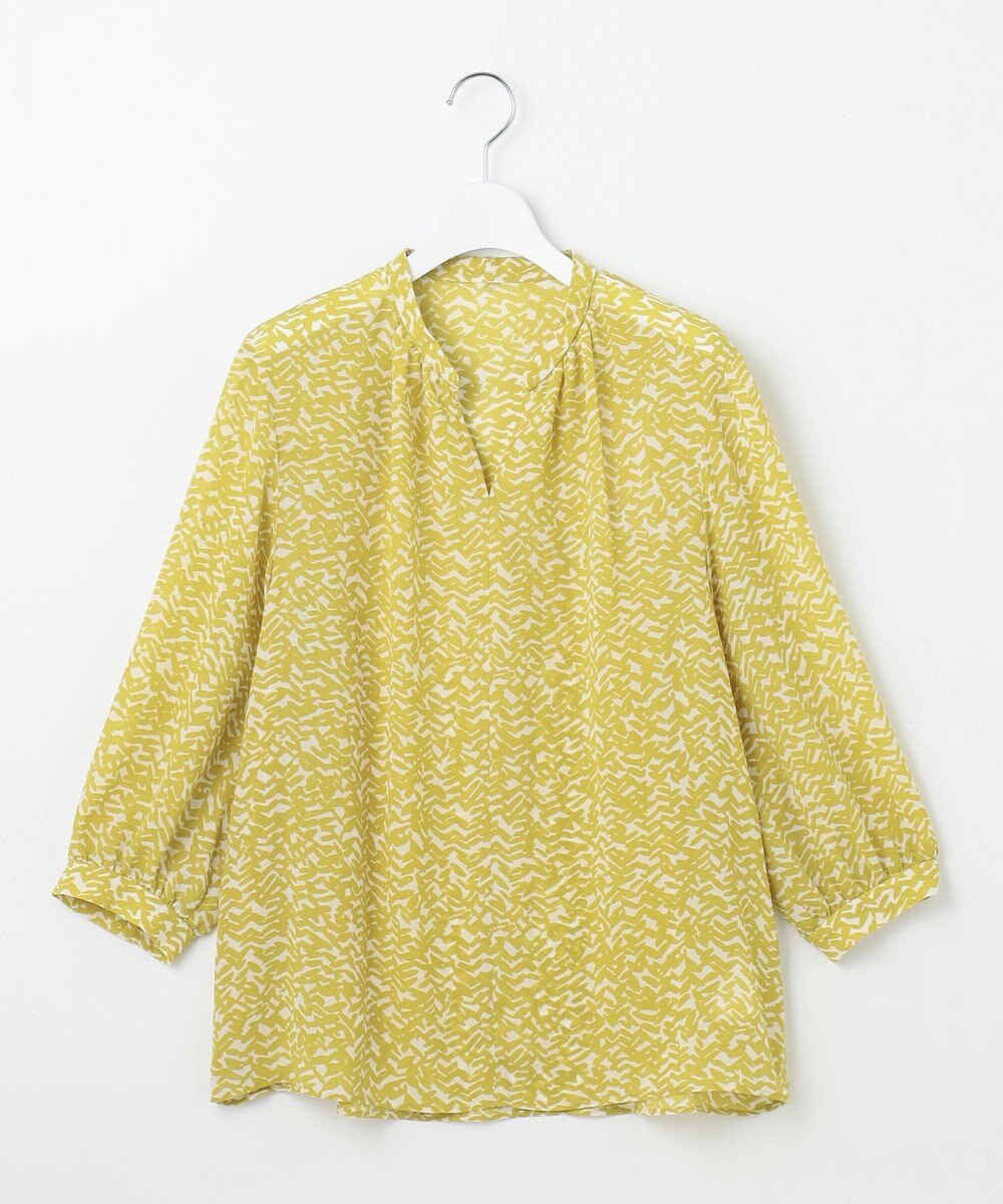 自由区 【洗える】ウェーブパターンプリント ブラウス 