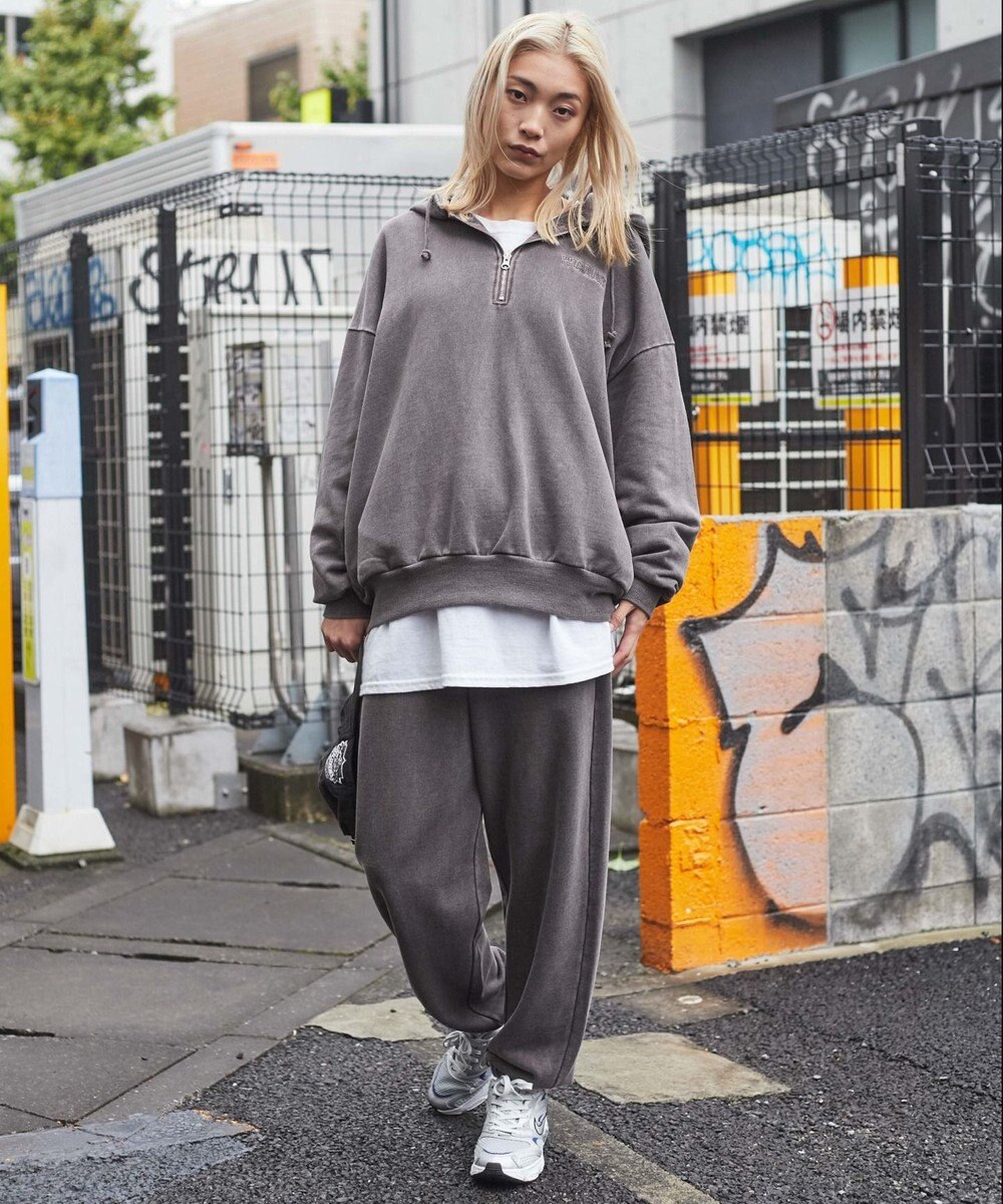 WEGO ピグメントロゴスウェットパンツ 