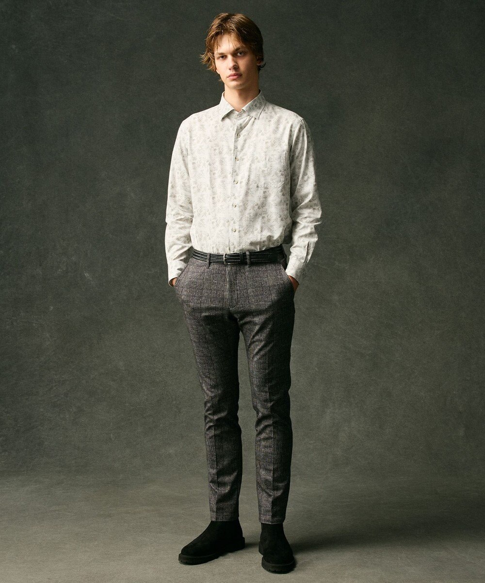 JOSEPH ABBOUD 【キングサイズ・自然な光沢感】コットンビエラフラワープリント シャツ 