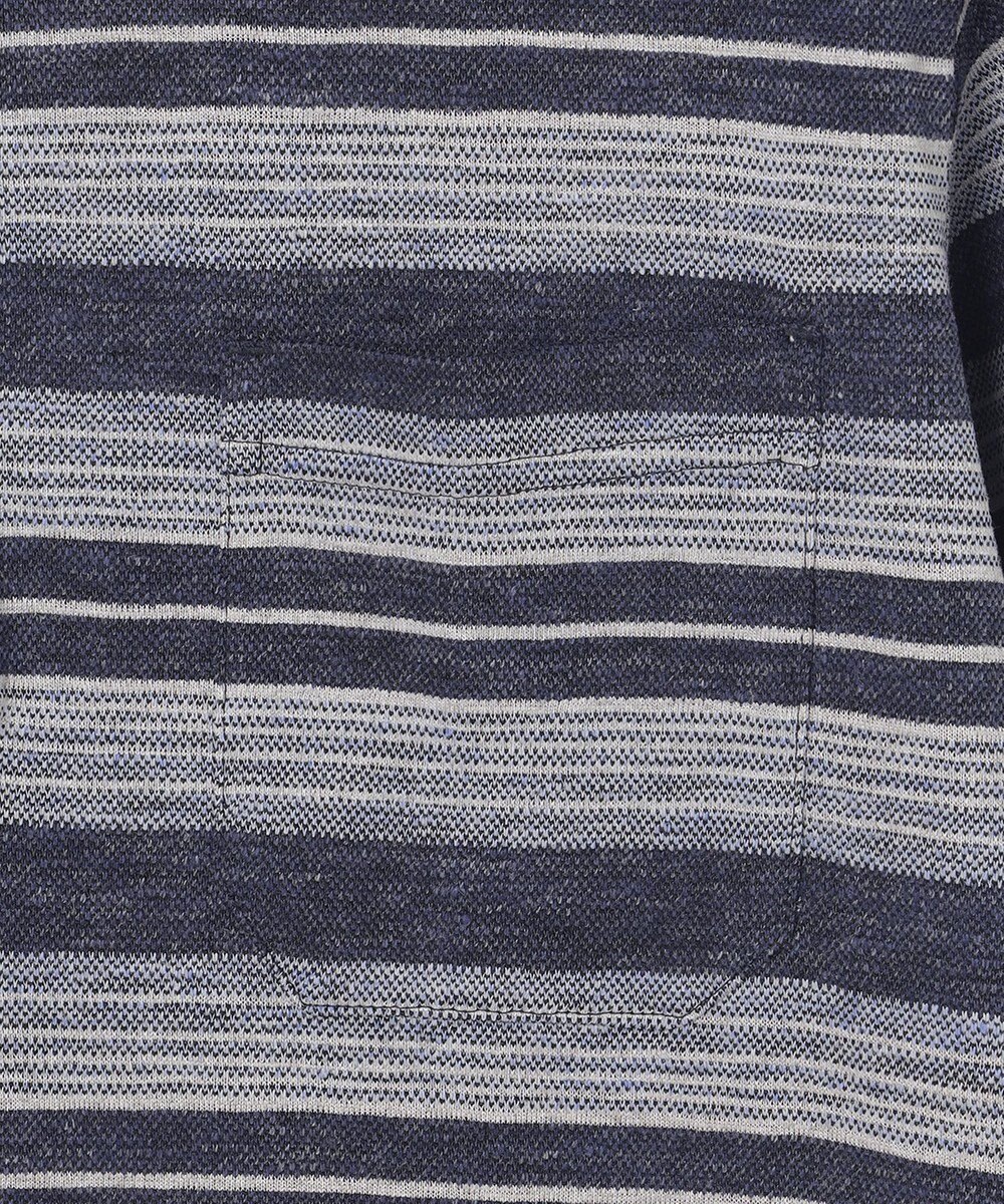 JOSEPH ABBOUD 【キングサイズ・吸水速乾】リネンマルチボーダー ポロシャツ 