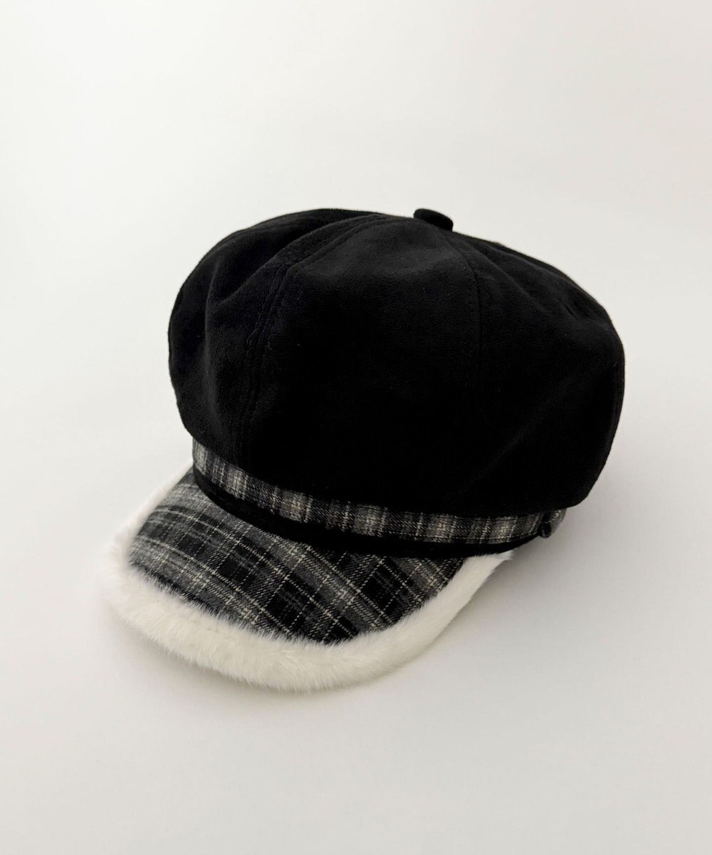 WEGO チェック柄Fスエードキャスケット 