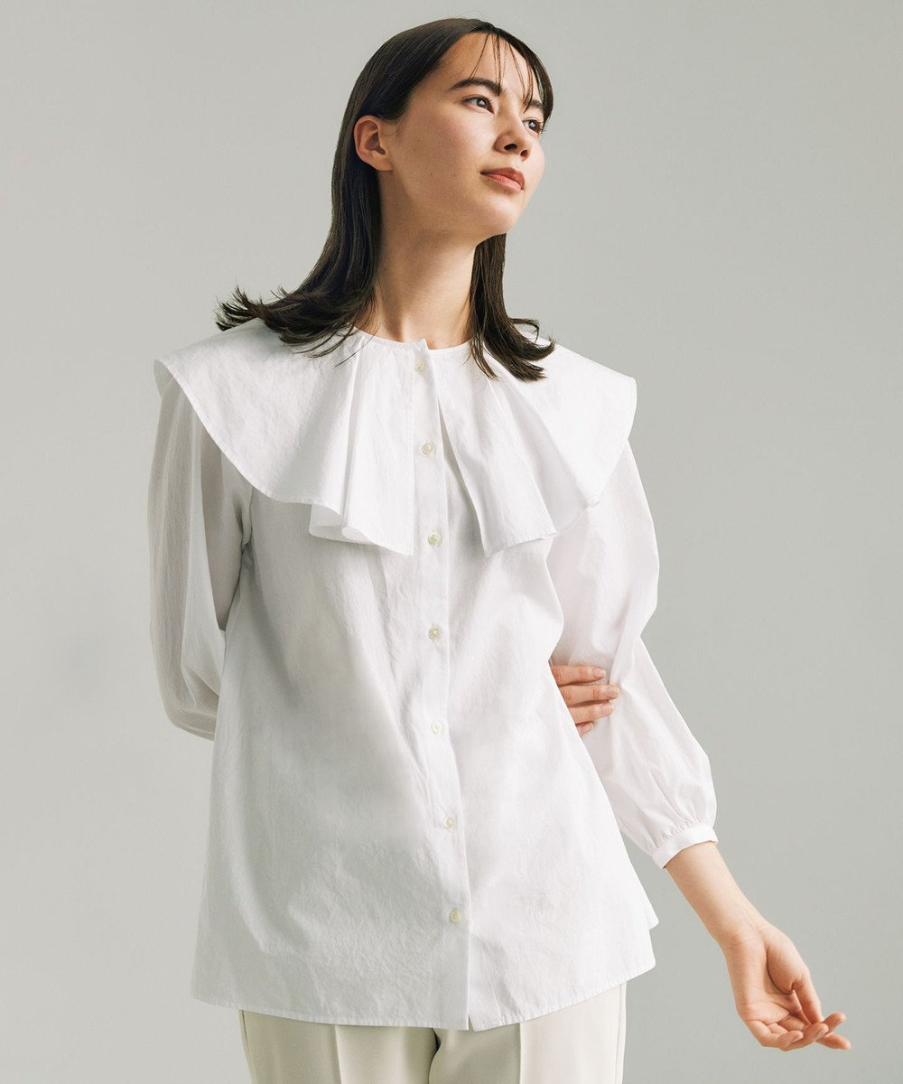 #Newans 【洗える】AUDREY/ ピーターパンカラーシャツ ホワイト系