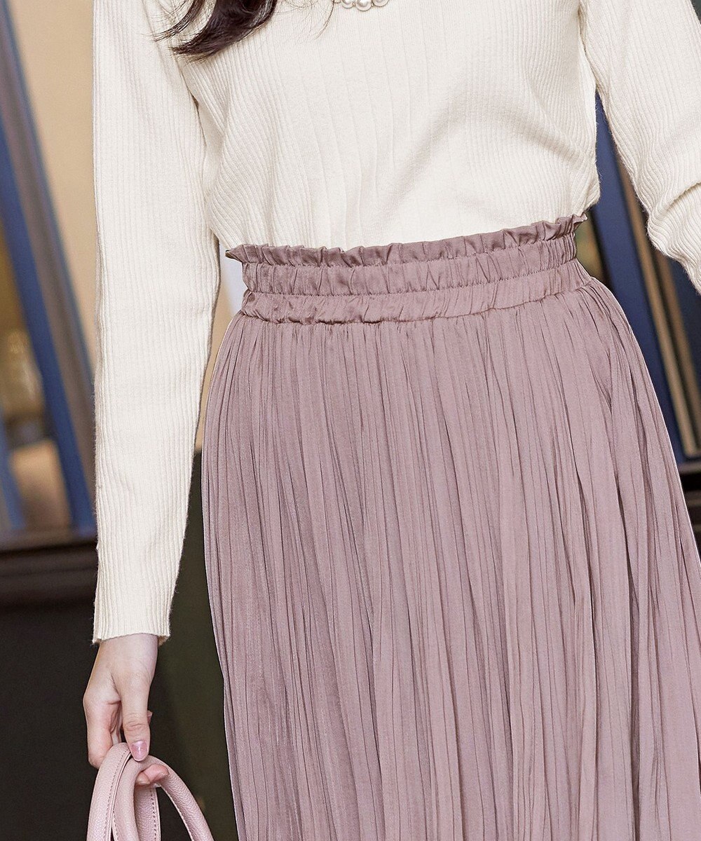 Tiaclasse 【安田美沙子さん着用・洗える】ヴィンテージサテンプリーツスカート 