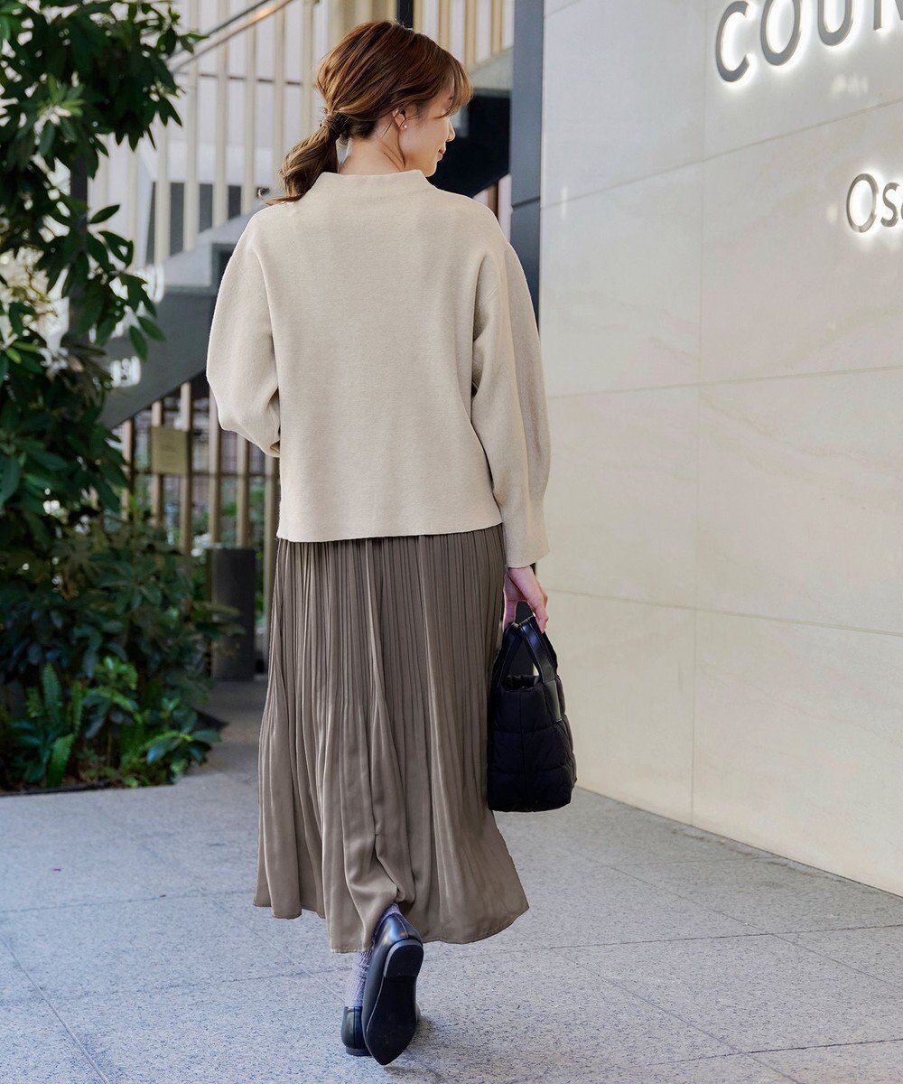 Tiaclasse 【安田美沙子さん着用・洗える】ヴィンテージサテンプリーツスカート 