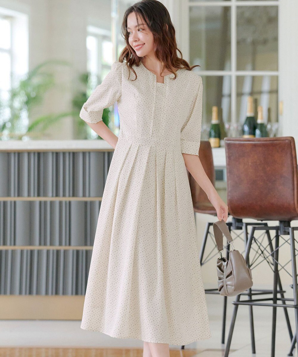 Tiaclasse L 【洗える】変形ドット柄ワンピース 