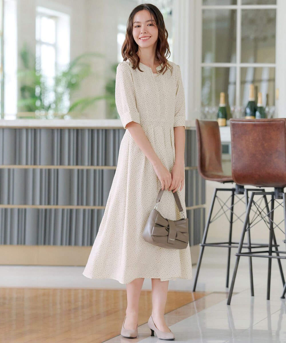 Tiaclasse L 【洗える】変形ドット柄ワンピース 