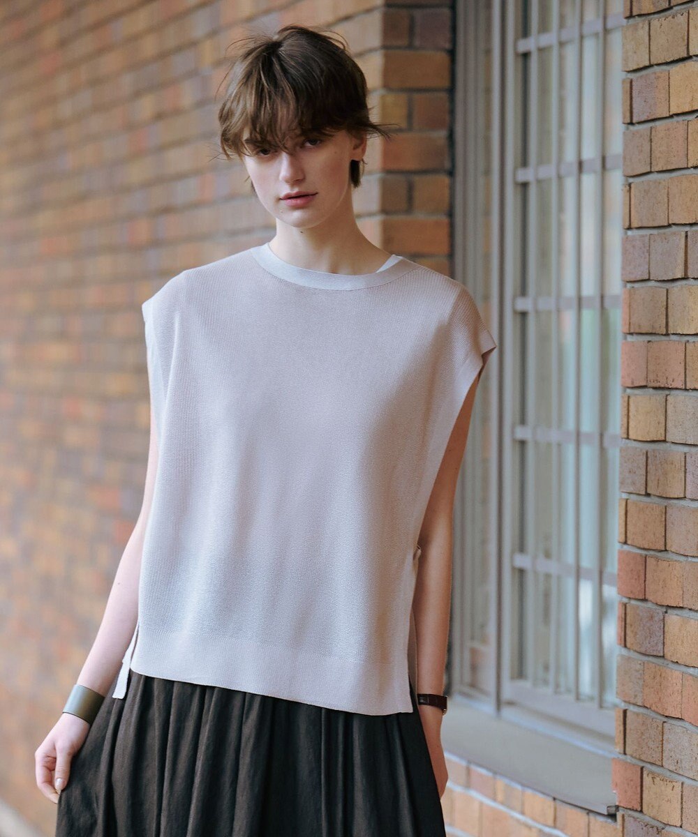 J.PRESS LADIES L 【洗える】Vis/Peスパーク クルーネック ニット ベスト 