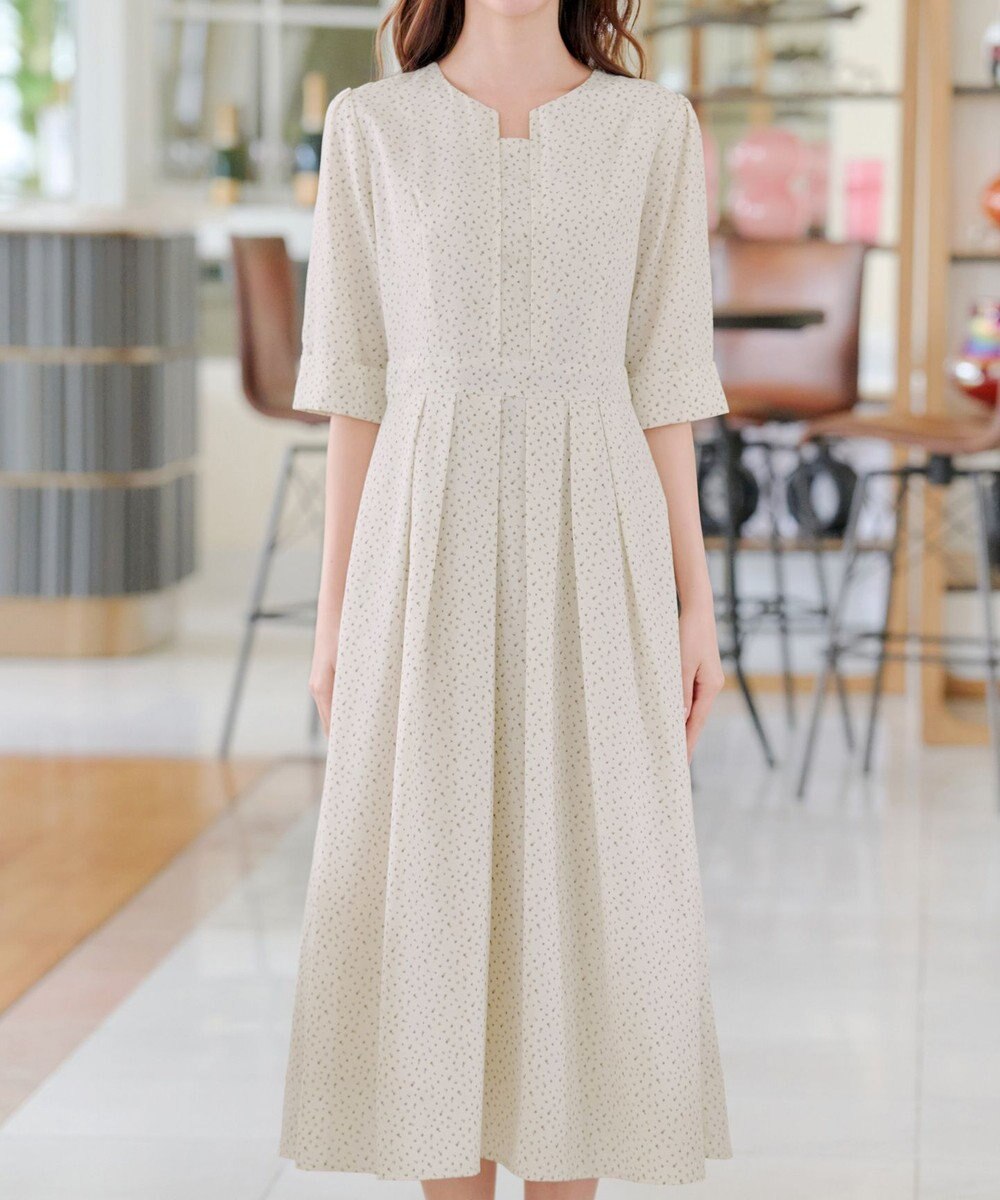 Tiaclasse L 【洗える】変形ドット柄ワンピース 