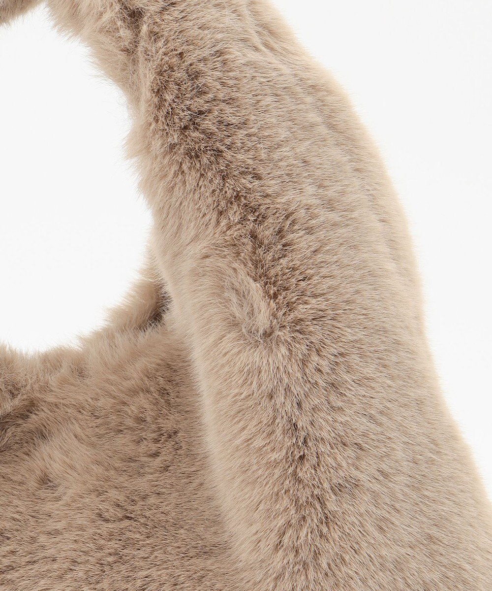 自由区 フェイクファーワンハンドル バッグ 