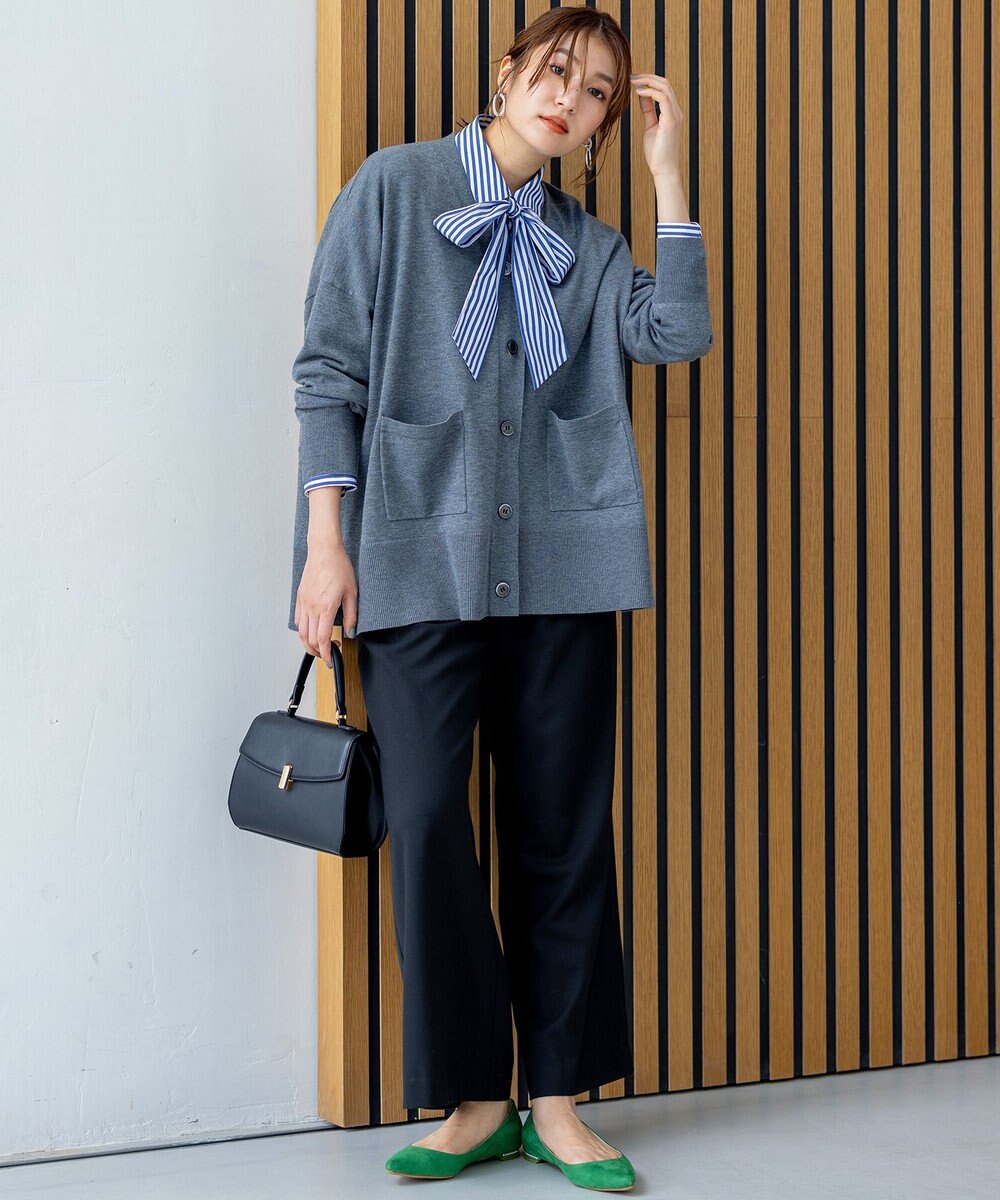 組曲 T/Rツイルストレッチ ワイドパンツ 