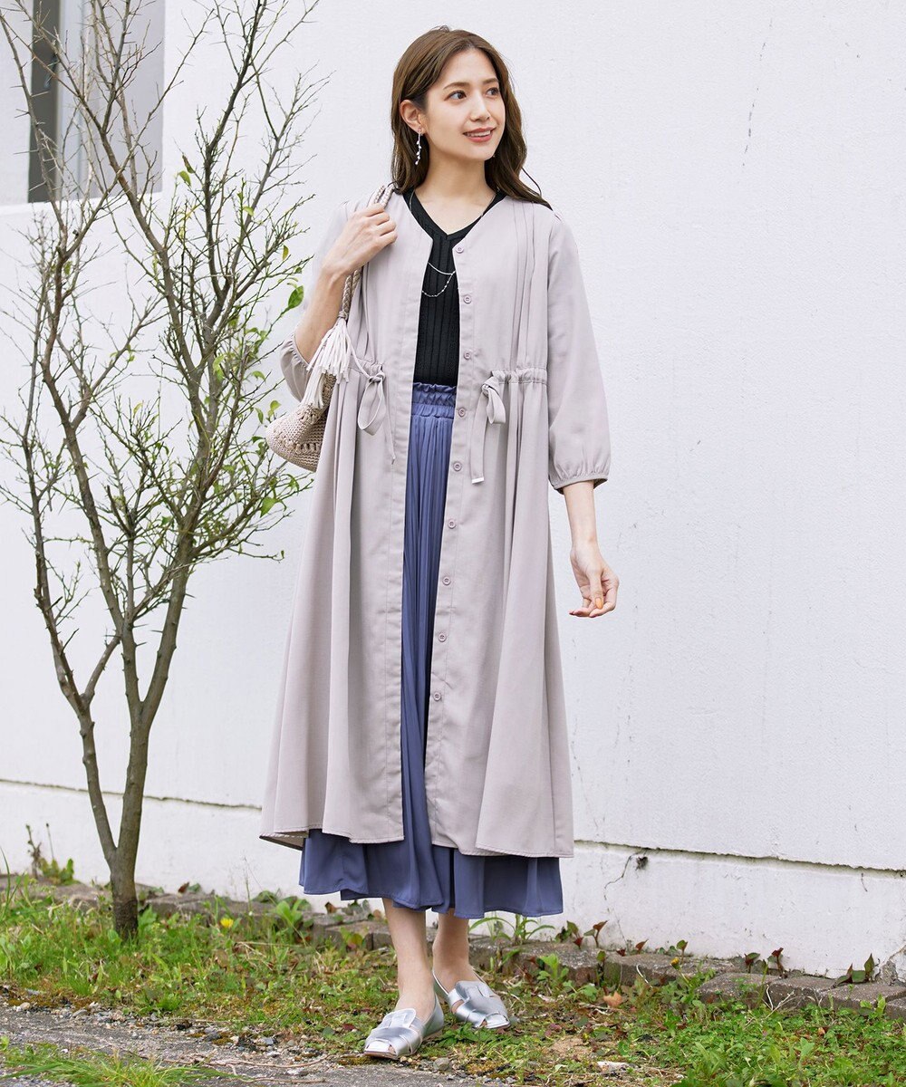 Tiaclasse L 【洗える】パフスリーブ透かし編みニットトップス 