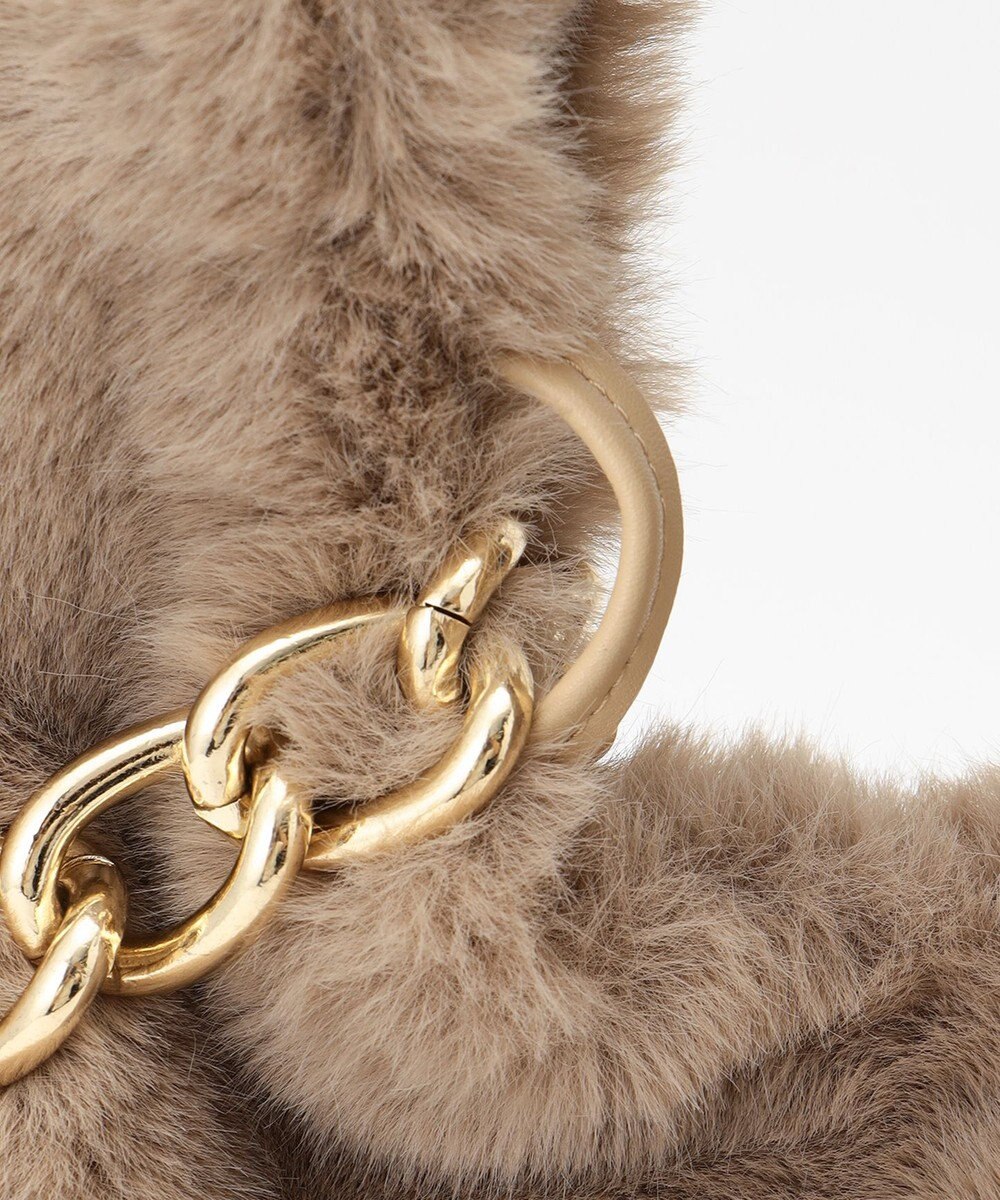 自由区 フェイクファーワンハンドル バッグ 