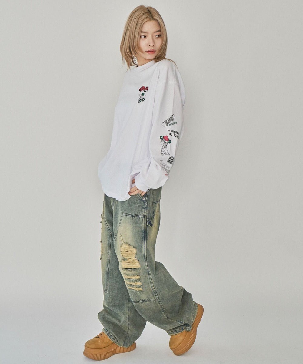 WEGO 【ユニセックス着用ITEM】別注VISIONグラフィックスリーブプリントT（LS） 