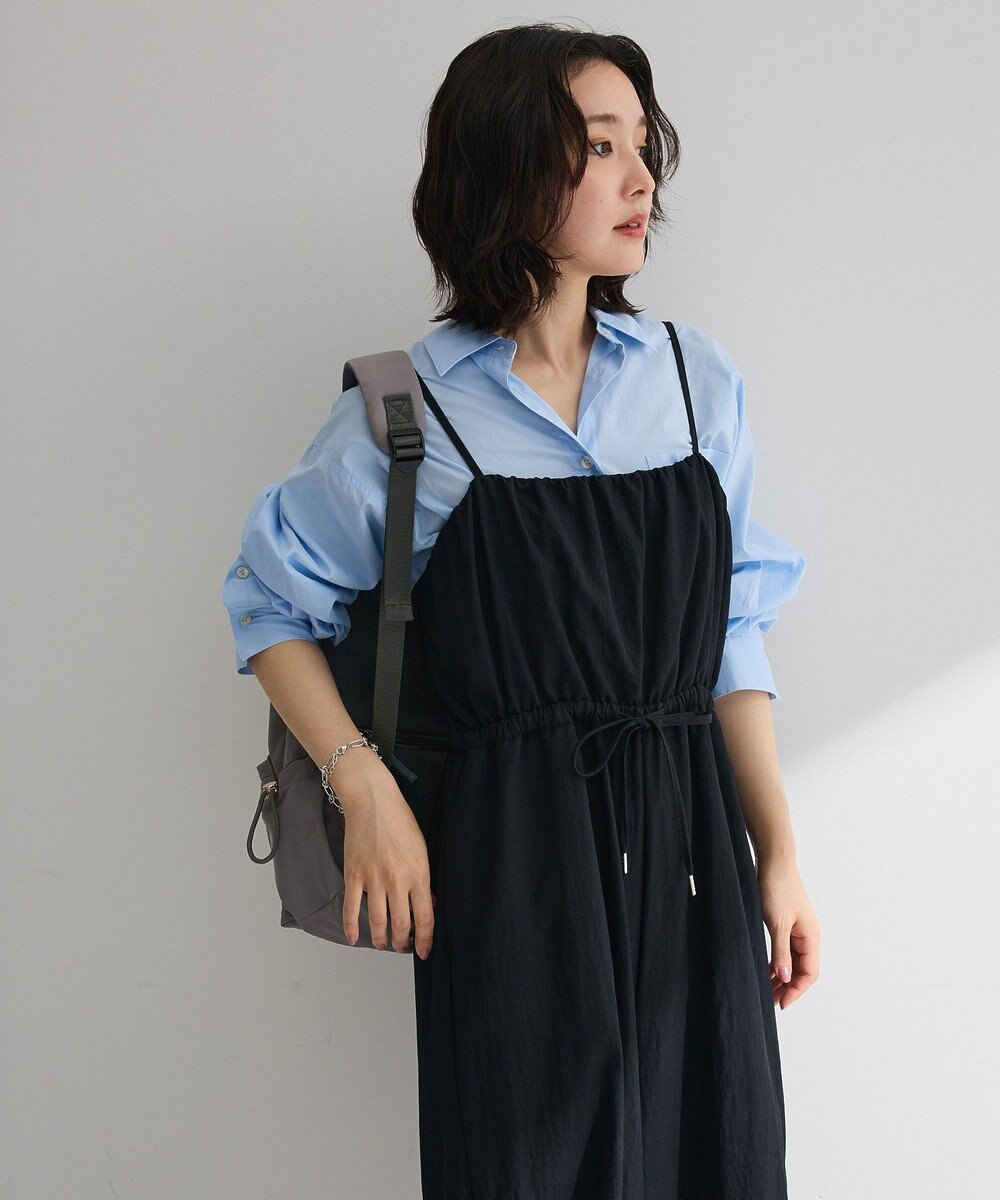 Green Parks 胸元バルーンワイドシルエットサロペット 