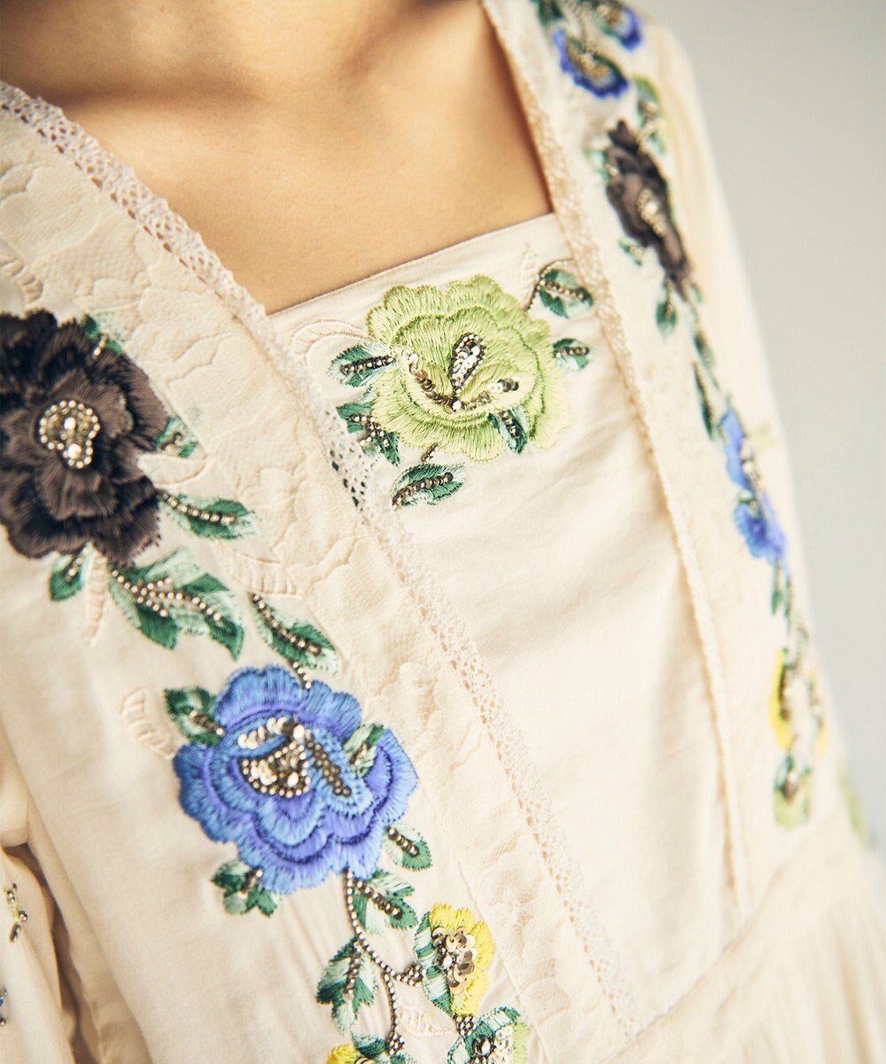 GRACE CONTINENTAL フラワー刺繍エスニックワンピース 