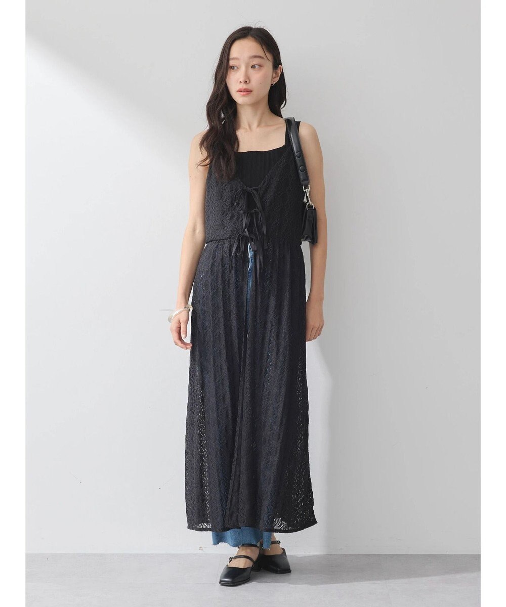 earth music&ecology フラワーレースキャミワンピース 