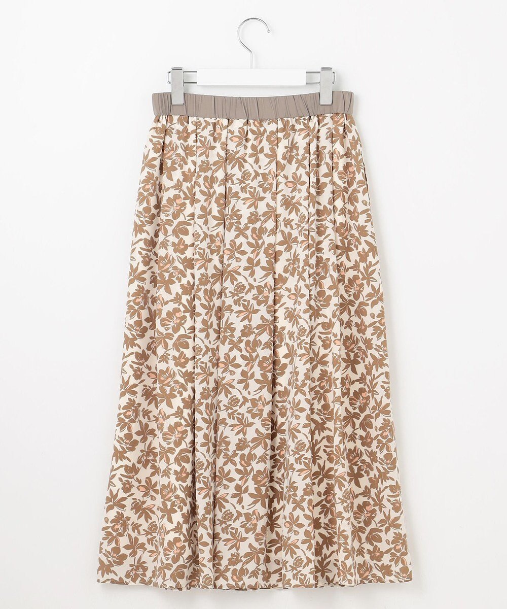 自由区 【カタログ掲載・洗える】スノーフラワープリント スカート 