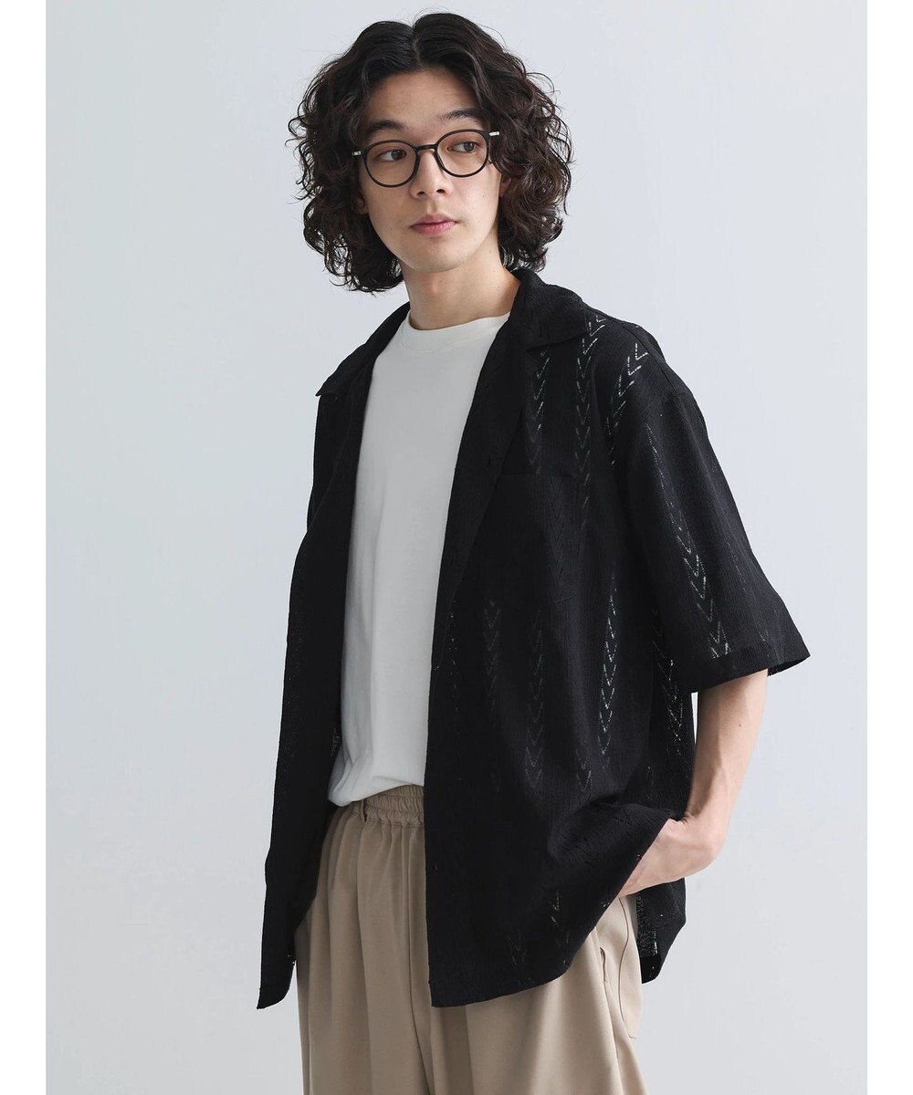 CRAFT STANDARD BOUTIQUE レースオープンカラーシャツ 
