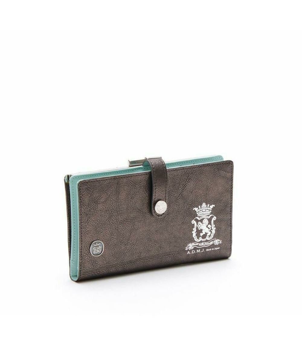 A.D.M.J. 【牛革】メタリックレザー/ガマグチ付ロングウォレット 