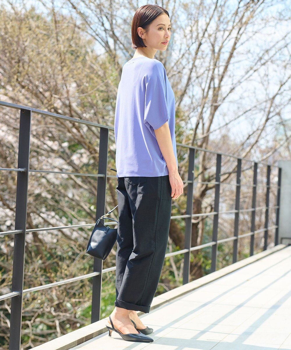 自由区 【好評につき新色追加・9色展開・洗える・XSサイズあり】クレープストレッチドルマン ニット 