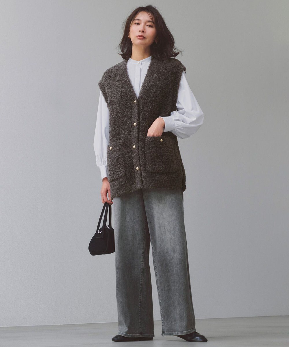 UNFILO L 【UNFILO DENIM/新色追加】撥水ストレッチ ルーズワイドデニム 