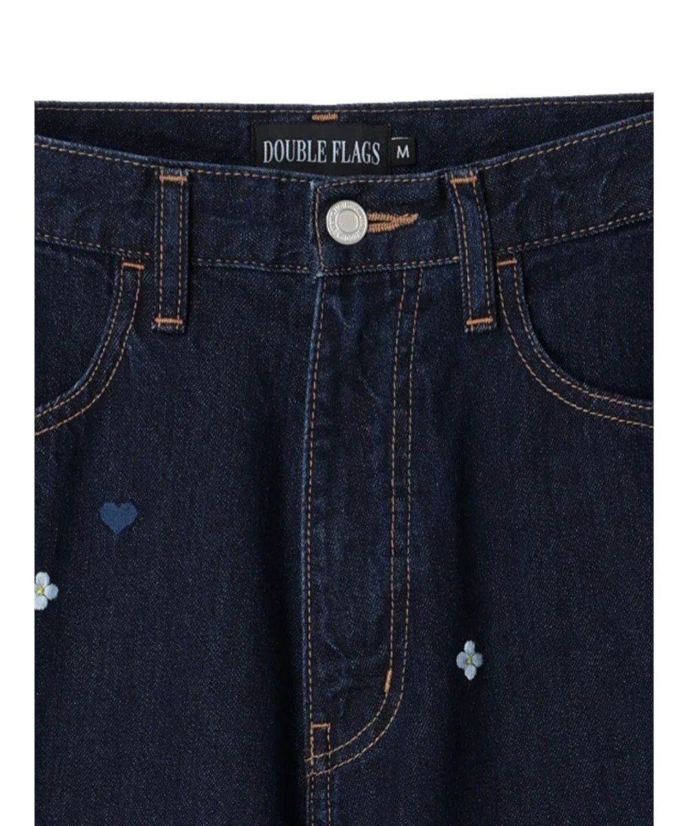 Green Parks ・Ｄｏｕｂｌｅ　Ｆｌａｇｓ　ハナ＆ハート　刺繍デニムパンツ 