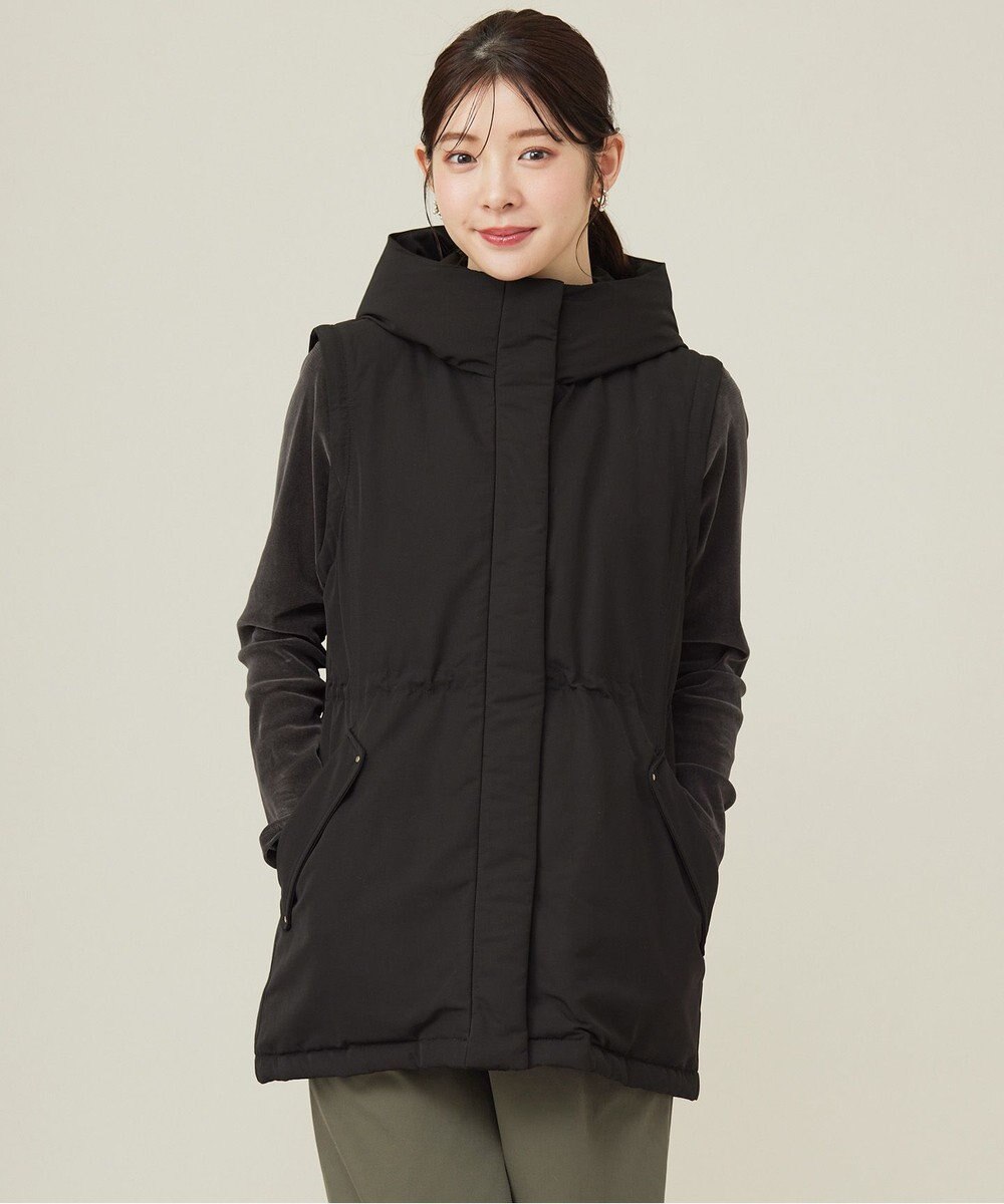 ANY SIS 【撥水・洗える】2WAYドロストフーディミドル ダウン 