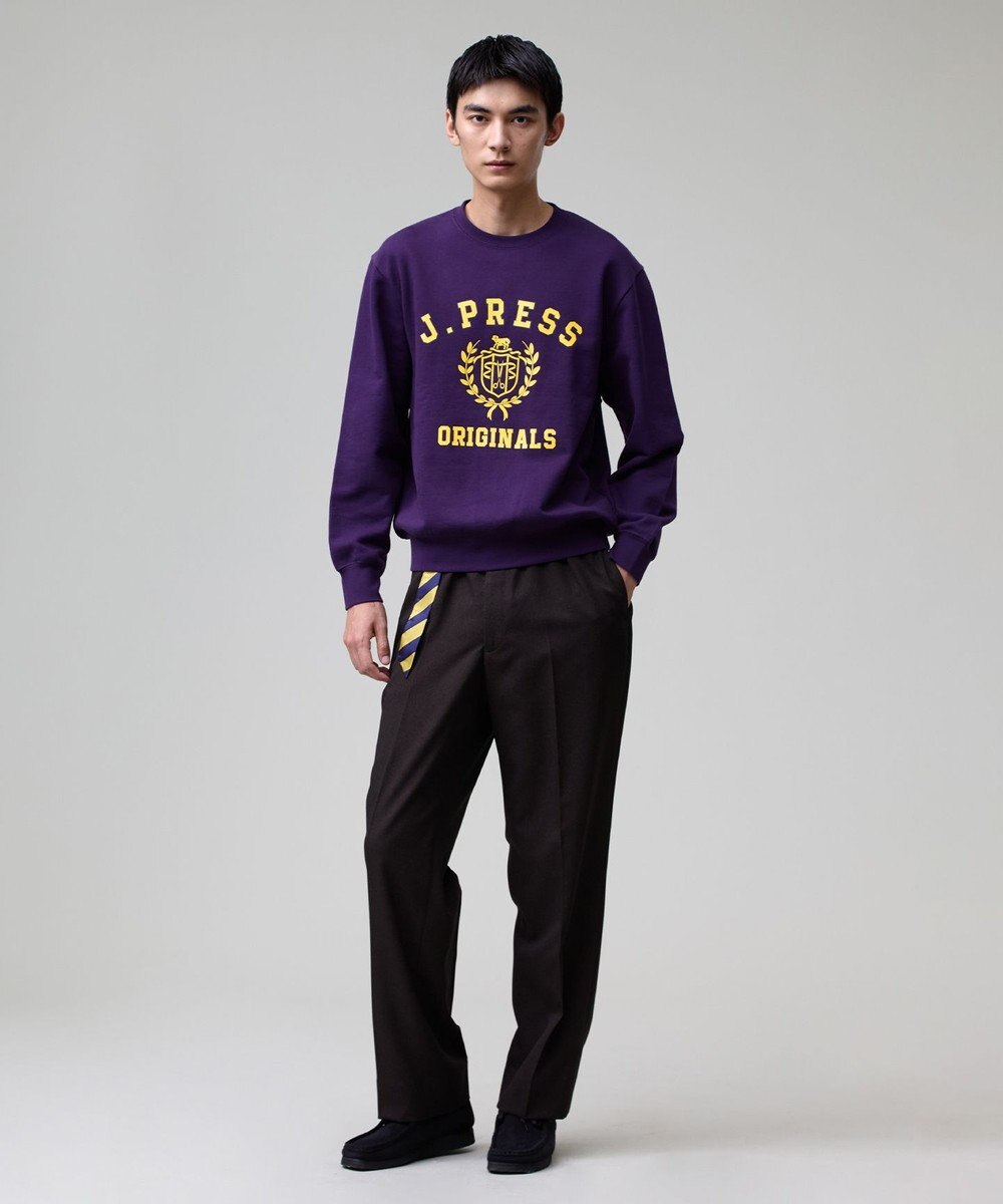 J.PRESS MEN 【J.PRESS ORIGINALS】【UNISEX】Polyester Sharkskin Piped Stem Nontuck Slacks 