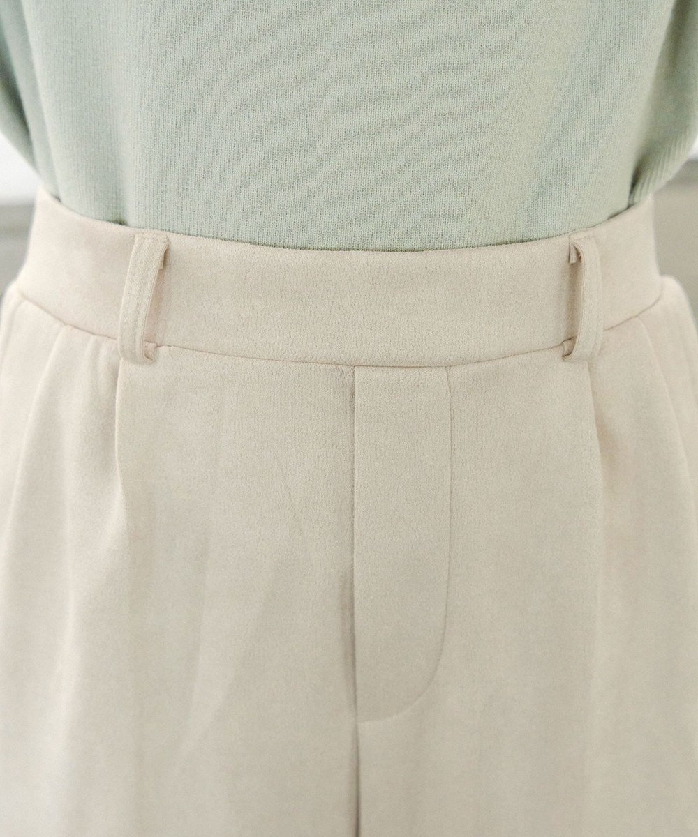 Tiaclasse 【洗える】スエードポンチテーパードパンツ 